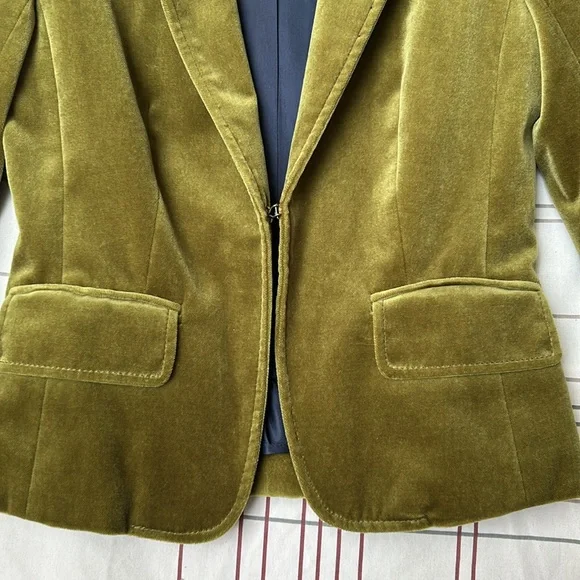J. Crew Olive Velvet Blazer - Picture 8 of 12